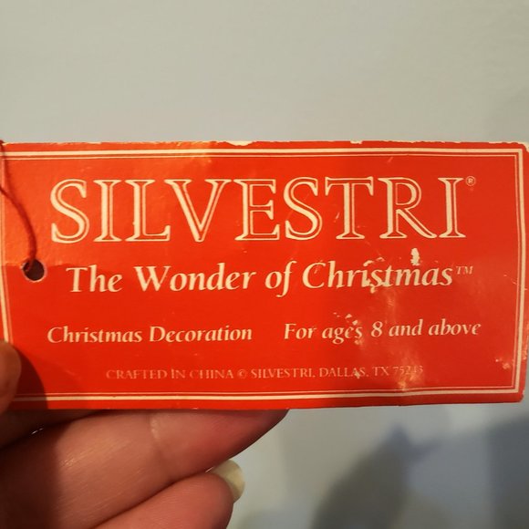 Vintage Silvestri Grey Cat Christmas Ornament Ottoman Pouf Resin 3" Tall - Read - Picture 6 of 11